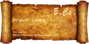 Brandl Csaba névjegykártya
